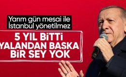 Cumhurbaşkanı Erdoğan’dan İmamoğlu’na tepki: İstanbul’u sel götürüyor tatile gidiyor